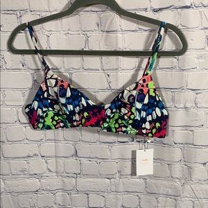 Andie Swim Womens Molokai Bikini Top in Butterfly Print Sz L NWT Beach Vacation